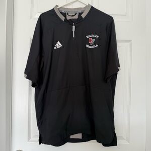 Adidas Black and Gray Men's Baseball Quarter Zip High School